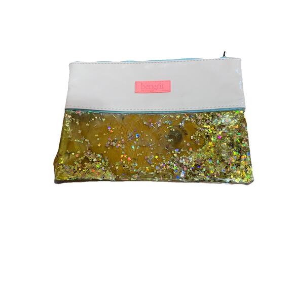 BENEFIT San Francisco Makeup Glitter Zip Up Bag - Picture 1 of 9